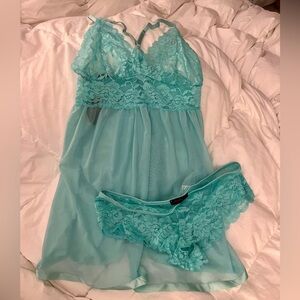 NWT Aqua Babydoll Set